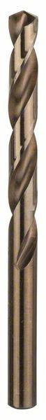 Ein kupferfarbener Spiralbohrer mit zwei Schneiden vor weißem Hintergrund. Geeignet für Metallbearbeitung.
