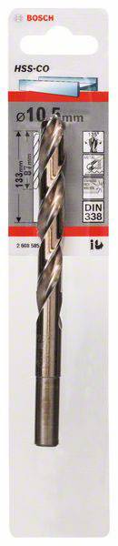 Bosch Accessories 2608585866 HSS Metall-Spiralbohrer 10.5mm Gesamtlänge 133mm Cobalt DIN 338 Zylinderschaft 1St.