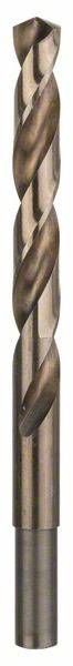 Ein Bohrer aus Metall mit einer spiralförmigen Spitze, geeignet für das Bohren von Löchern in harte Materialien.