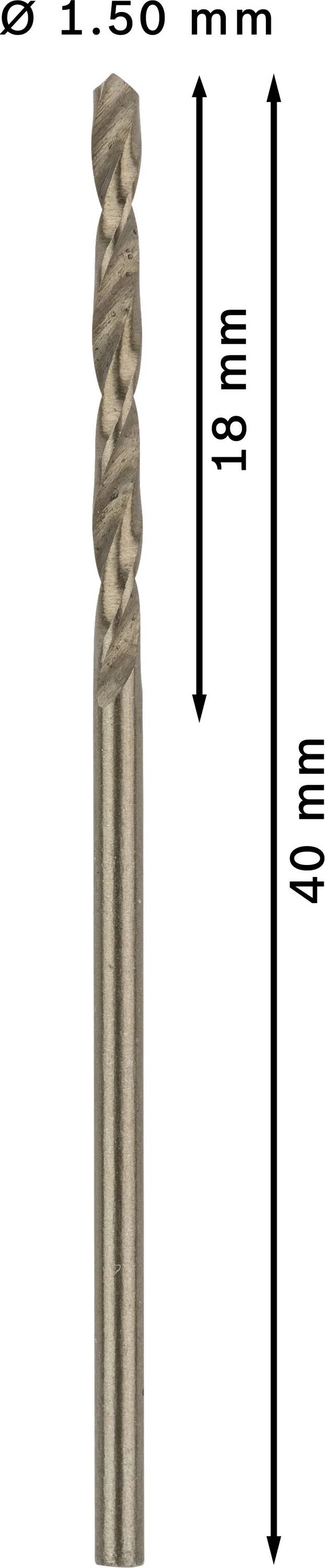 Bosch Accessories 2608585873 HSS Metall-Spiralbohrer 1.5mm Gesamtlänge 40mm Cobalt DIN 338 Zylinderschaft 10St.