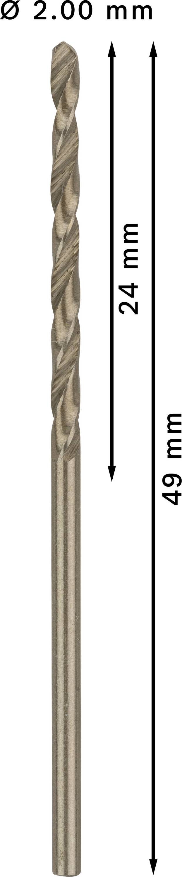 Bosch Accessories 2608585874 HSS Metall-Spiralbohrer 2mm Gesamtlänge 49mm Cobalt DIN 338 Zylinderschaft 10St.