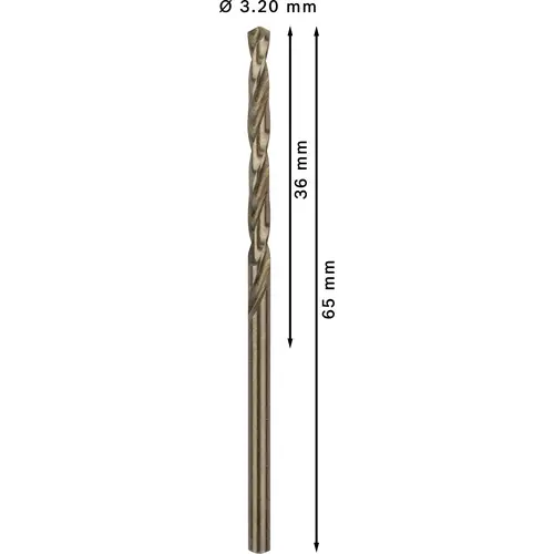 Bosch Accessories 2608585877 HSS Metall-Spiralbohrer 3.2mm Gesamtlänge 65mm Cobalt DIN 338 Zylinderschaft 10St. Bosch Accessories 2608585877 HSS Metall-Spiralbohrer 3.2mm Gesamtlänge 65mm Cobalt DIN 338 Zylinderschaft 10St.