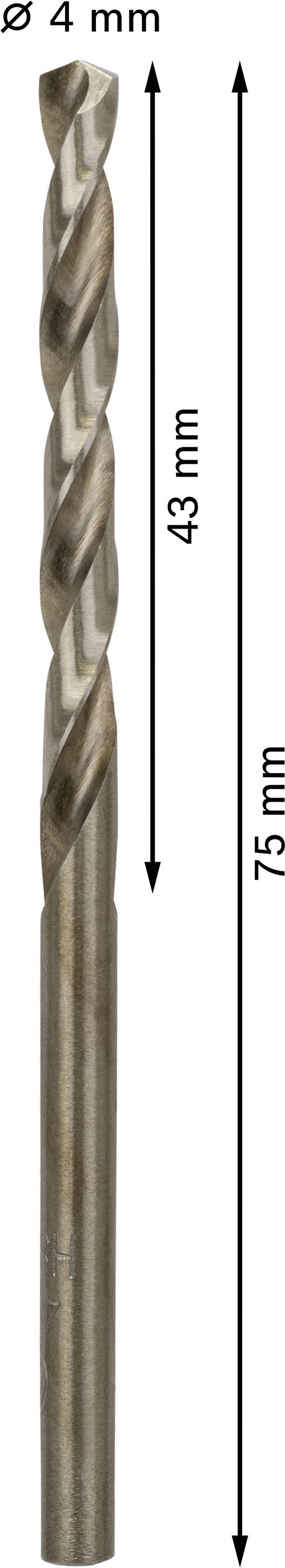 Bosch Accessories 2608585880 HSS Metall-Spiralbohrer 4mm Gesamtlänge 75mm Cobalt DIN 338 Zylinderschaft 10St.