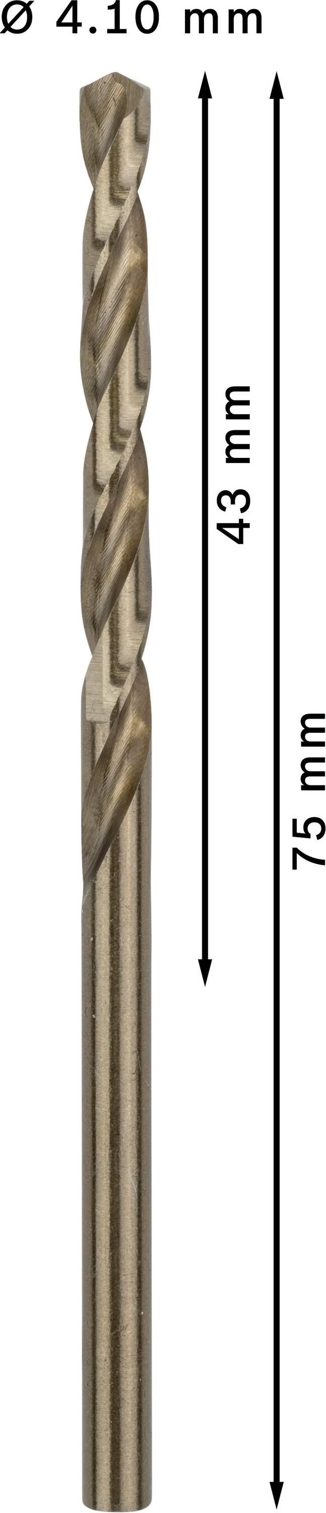 Bosch Accessories 2608585881 HSS Metall-Spiralbohrer 4.1mm Gesamtlänge 75mm Cobalt DIN 338 Zylinderschaft 10St.