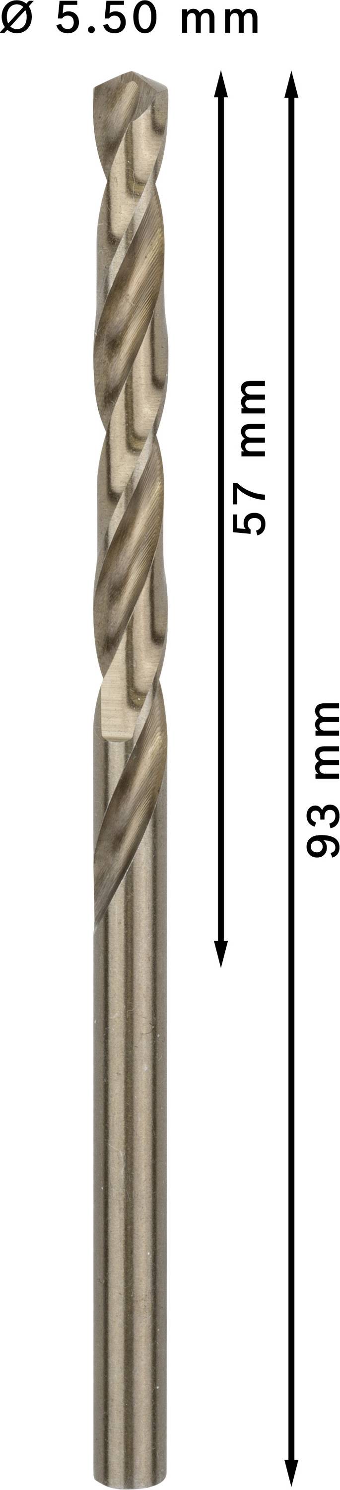Bosch Accessories 2608585888 HSS Metall-Spiralbohrer 5.5mm Gesamtlänge 93mm Cobalt DIN 338 Zylinderschaft 10St.