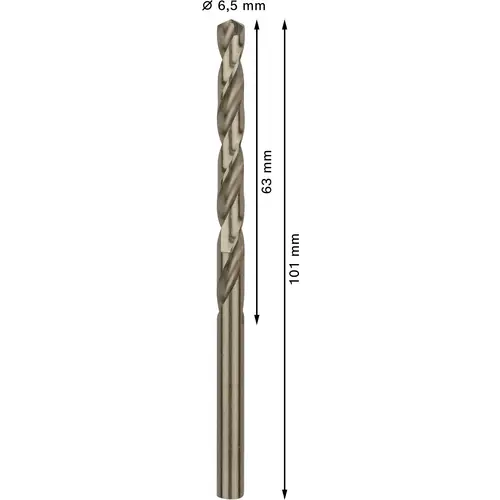 Bosch Accessories 2608585890 HSS Metall-Spiralbohrer 6.5mm Gesamtlänge 101mm Cobalt DIN 338 Zylinderschaft 10St. Bosch Accessories 2608585890 HSS Metall-Spiralbohrer 6.5mm Gesamtlänge 101mm Cobalt DIN 338 Zylinderschaft 10St.