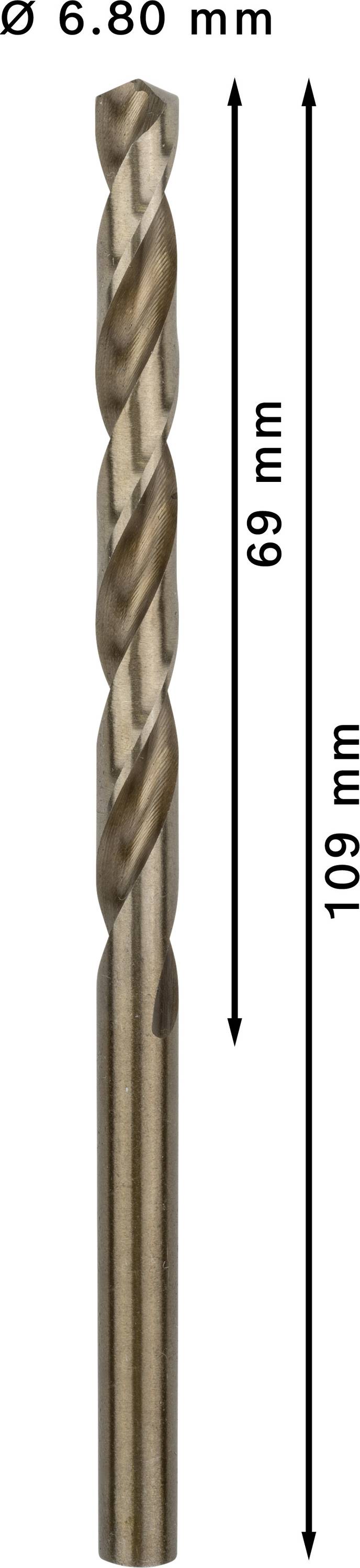 Bosch Accessories 2608585891 HSS Metall-Spiralbohrer 6.8mm Gesamtlänge 109mm Cobalt DIN 338 Zylinderschaft 10St.