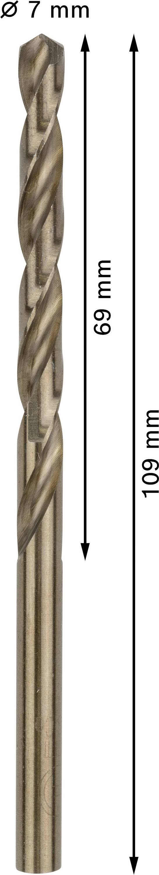 Bosch Accessories 2608585892 HSS Metall-Spiralbohrer 7mm Gesamtlänge 109mm Cobalt DIN 338 Zylinderschaft 10St.