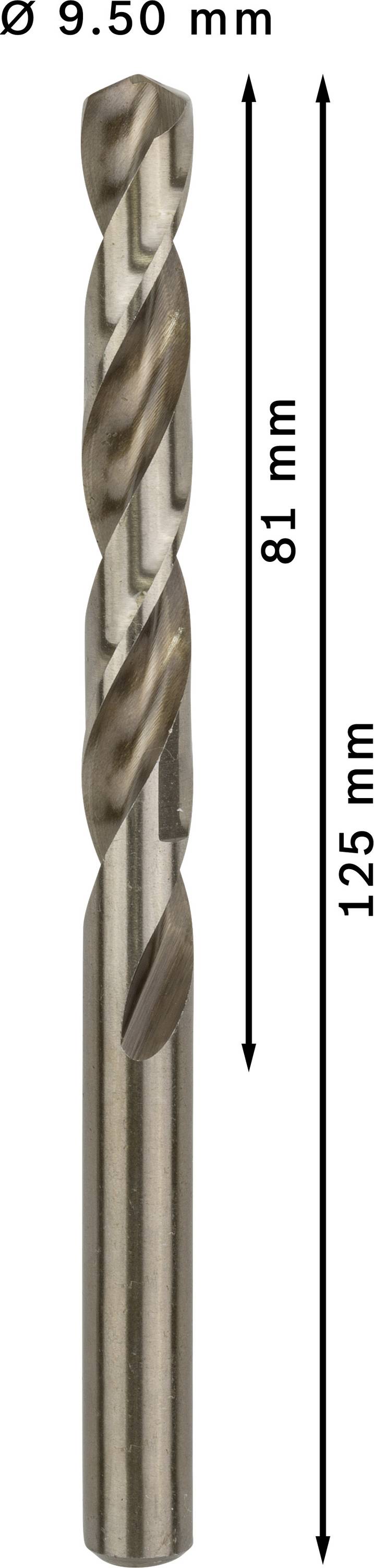 Bosch Accessories 2608585897 HSS Metall-Spiralbohrer 9.5mm Gesamtlänge 125mm Cobalt DIN 338 Zylinderschaft 5St.