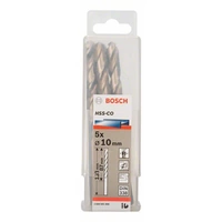 Bosch Accessories 2608585898 HSS Metall-Spiralbohrer 10mm Gesamtlänge 133mm Cobalt DIN 338 Zylinderschaft 5St. Bosch Accessories 2608585898 HSS Metall-Spiralbohrer 10mm Gesamtlänge 133mm Cobalt DIN 338 Zylinderschaft 5St.