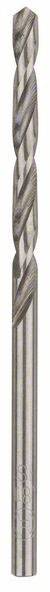 Ein silberner Spiralbohrer mit scharfen Schneidkanten, geeignet zum Bohren in Metallen oder Holz.