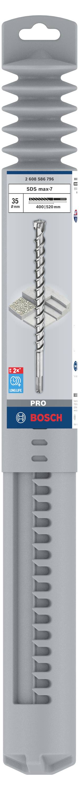 Bohrer aus gehärtetem Stahl in grauer Verpackung mit 25 x 400 mm Größe, Markenname sichtbar. Geeignet für präzises Bohren.