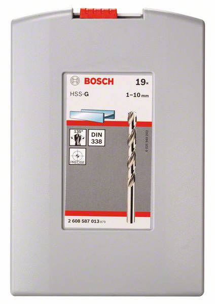 Bosch Accessories 2608587013 HSS Metall-Spiralbohrer-Set 19teilig 1 mm, 2 mm, 3 mm, 4 mm, 5 mm, 6 mm, 7 mm, 8 mm, 9 mm, 10mm