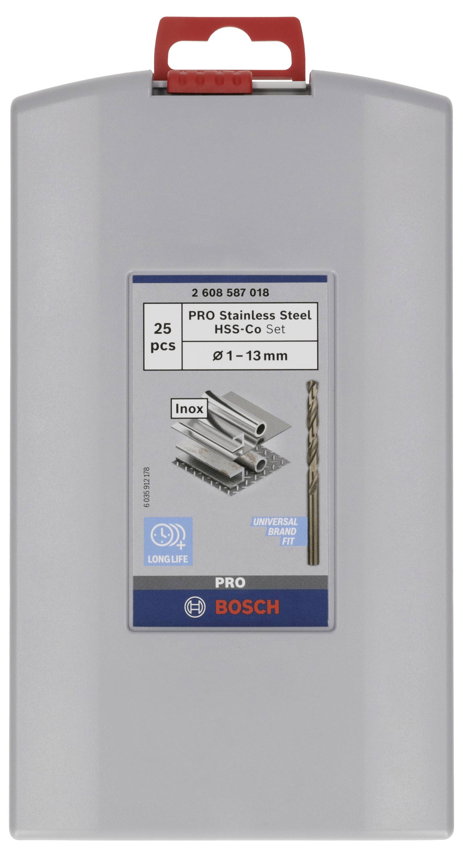 Bosch Accessories 2608587018 HSS Metall-Spiralbohrer-Set 25teilig 1 mm, 1.5 mm, 2 mm, 2.5 mm, 3 mm, 3.5 mm, 4 mm, 4.5 mm, 5 mm