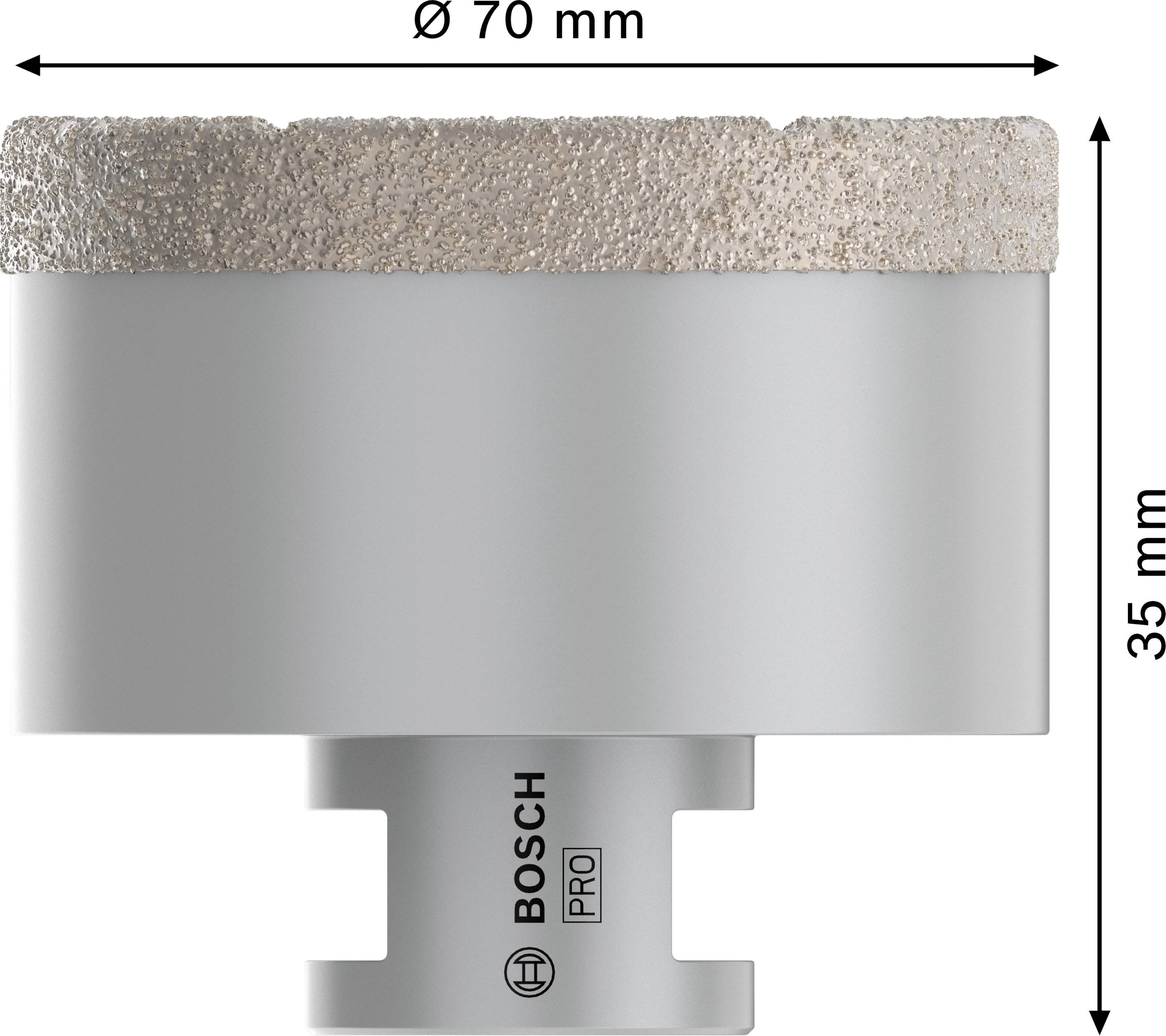 'Bosch Pro' Diamantbohrkrone, Ø 70 mm, Höhe 35 mm.