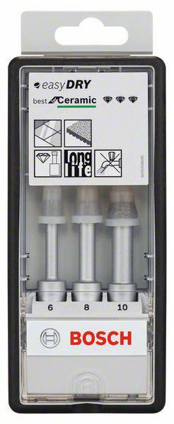 Bosch easyDRY Keramik-Bohrer-Set, 6-10 mm, langlebig, spezielle Keramikkrone, ideal für Fliesen, robust und strapazierfähig.
