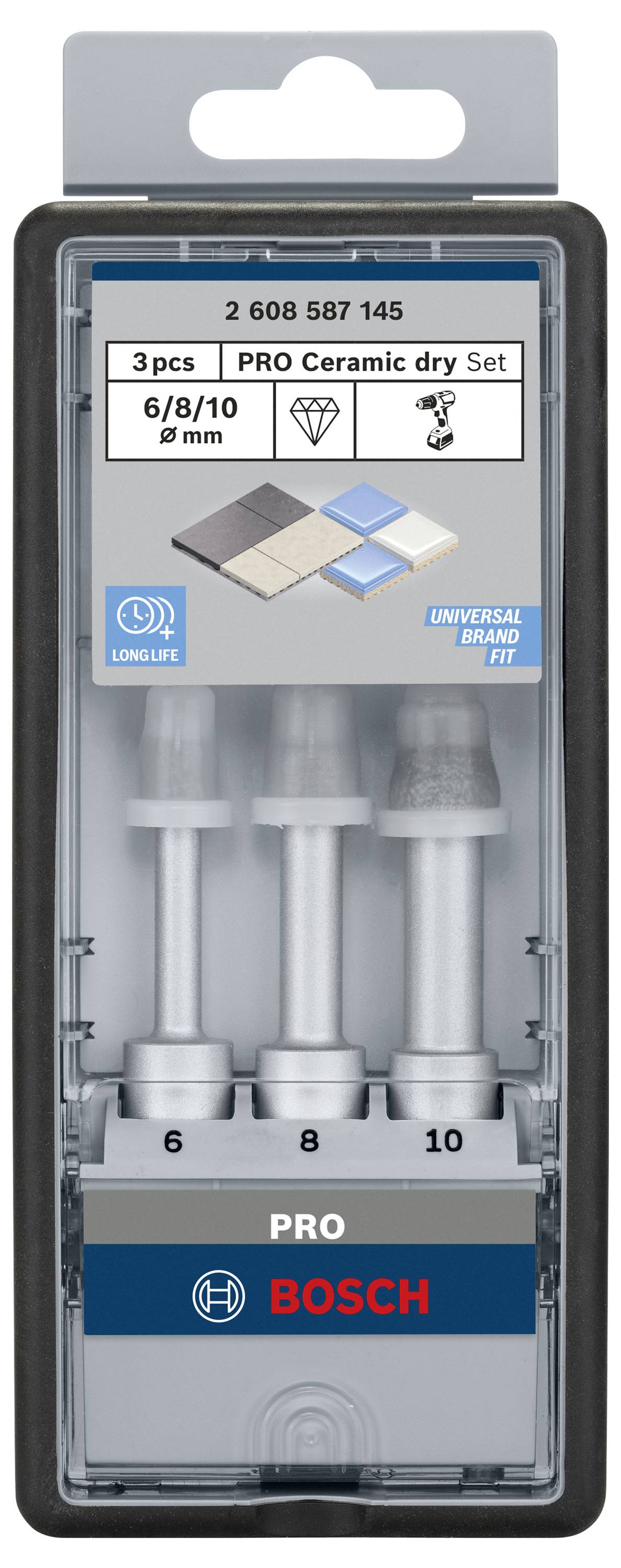 Bosch Accessories Robust Line 2608587145 Diamant-Trockenbohrer-Set 3teilig diamantbestückt 1 Set