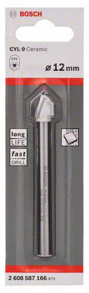 'Bosch CYL-9 Ceramic' Bohrer, Durchmesser 12mm, geeignet für Keramik mit langer Lebensdauer und schneller Bohrleistung. Verpackt.
