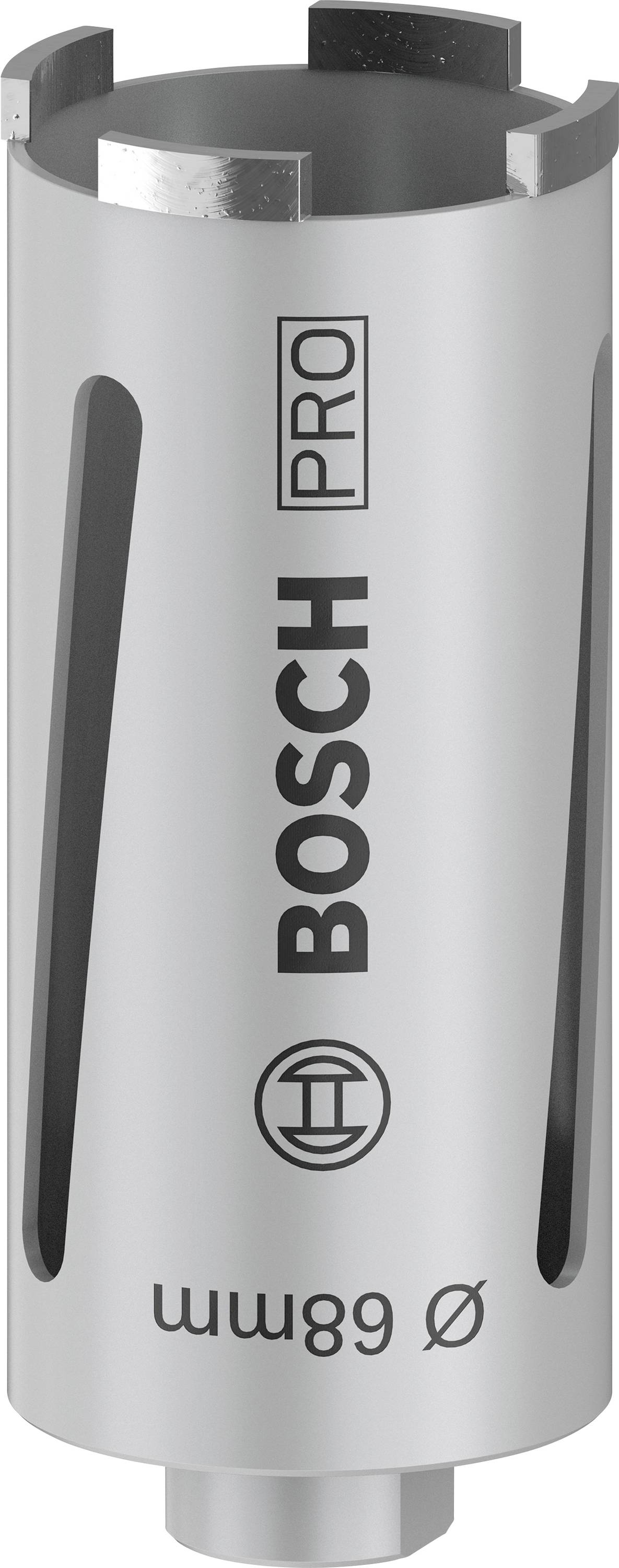 Metall-Bohrkrone mit 'BOSCH PRO'-Aufdruck, Durchmesser 68 mm, zum Bohren in Beton oder andere harte Materialien.