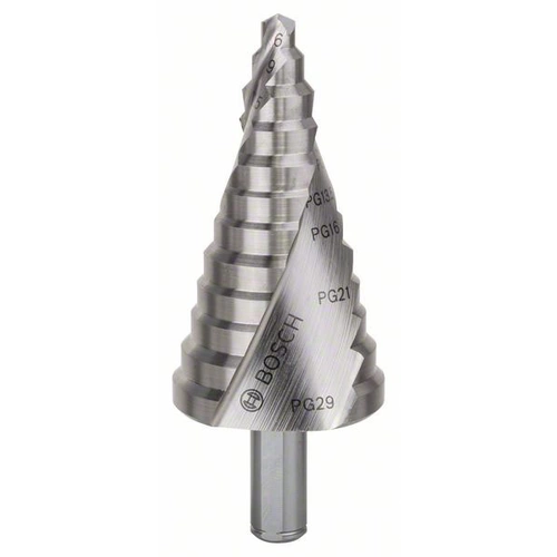 Bosch Accessories 2608587428 HSS Stufenbohrer 6 - 37 mm, PG7 - PG29 Gesamtlänge 93mm 3-Flächenschaft 1St. Bosch Accessories 2608587428 HSS Stufenbohrer 6 - 37 mm, PG7 - PG29 Gesamtlänge 93mm 3-Flächenschaft 1St.