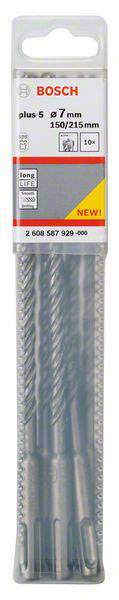 Bosch Accessories SDS-plus-5 2608587929 Hartmetall Hammerbohrer 7mm Gesamtlänge 215mm SDS-Plus 10St.