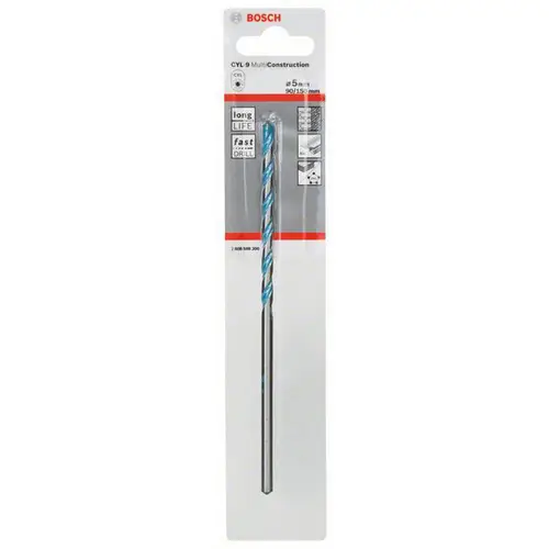 Bosch Accessories CYL-9 Multi Construction 2608588200 Hartmetall Mehrzweckbohrer 5mm Gesamtlänge 150mm Zylinderschaft 1St. Bosch Accessories CYL-9 Multi Construction 2608588200 Hartmetall Mehrzweckbohrer 5mm Gesamtlänge 150mm Zylinderschaft 1St.