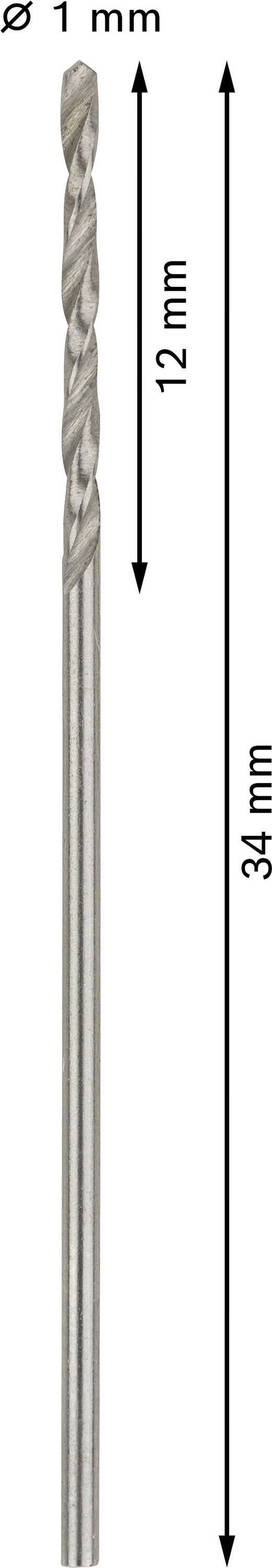 Bosch Accessories 2608595049 HSS Metall-Spiralbohrer 1mm Gesamtlänge 34mm geschliffen DIN 338 Zylinderschaft 10St.