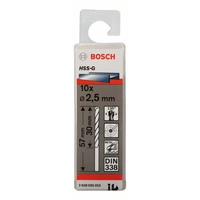 Bosch Accessories 2608595053 HSS Metall-Spiralbohrer 2.5mm Gesamtlänge 57mm geschliffen DIN 338 Zylinderschaft 10St. Bosch Accessories 2608595053 HSS Metall-Spiralbohrer 2.5mm Gesamtlänge 57mm geschliffen DIN 338 Zylinderschaft 10St.