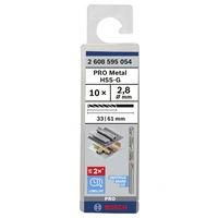 Bosch Accessories 2608595054 HSS Metall-Spiralbohrer 2.8mm Gesamtlänge 61mm geschliffen DIN 338 Zylinderschaft 10St. Bosch Accessories 2608595054 HSS Metall-Spiralbohrer 2.8mm Gesamtlänge 61mm geschliffen DIN 338 Zylinderschaft 10St.