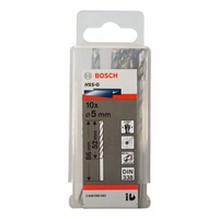 Bosch Accessories 2608595062 HSS Metall-Spiralbohrer 5mm Gesamtlänge 86mm geschliffen DIN 338 Zylinderschaft 10St. Bosch Accessories 2608595062 HSS Metall-Spiralbohrer 5mm Gesamtlänge 86mm geschliffen DIN 338 Zylinderschaft 10St.