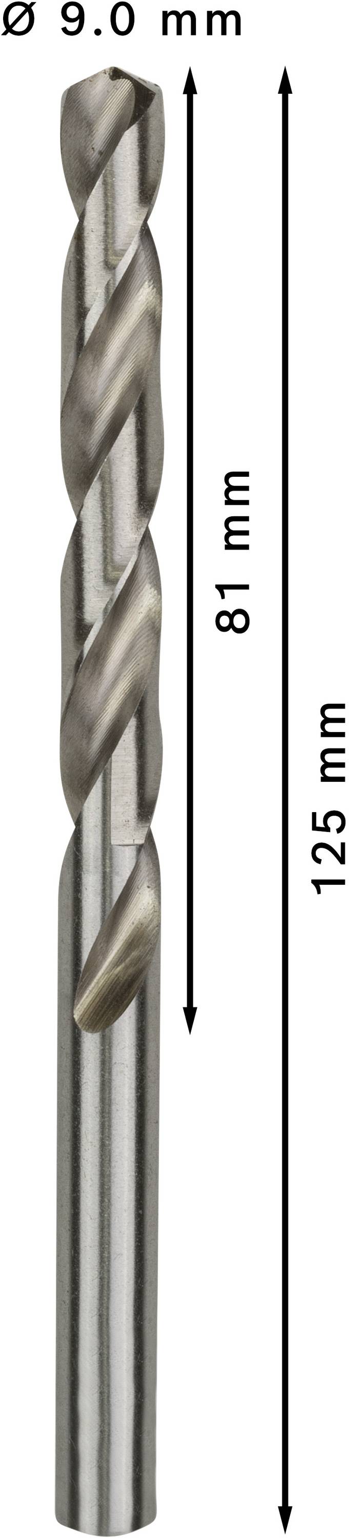 Bosch Accessories 2608595075 HSS Metall-Spiralbohrer 9mm Gesamtlänge 125mm geschliffen DIN 338 Zylinderschaft 5St.