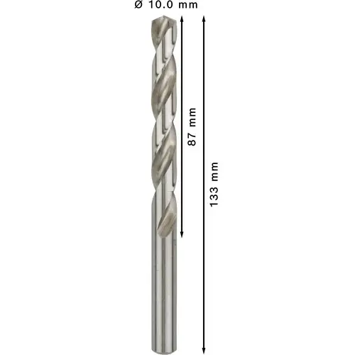 Bosch Accessories 2608595077 HSS Metall-Spiralbohrer 10mm Gesamtlänge 133mm geschliffen DIN 338 Zylinderschaft 5St. Bosch Accessories 2608595077 HSS Metall-Spiralbohrer 10mm Gesamtlänge 133mm geschliffen DIN 338 Zylinderschaft 5St.