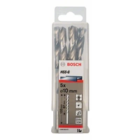Bosch Accessories 2608595077 HSS Metall-Spiralbohrer 10mm Gesamtlänge 133mm geschliffen DIN 338 Zylinderschaft 5St. Bosch Accessories 2608595077 HSS Metall-Spiralbohrer 10mm Gesamtlänge 133mm geschliffen DIN 338 Zylinderschaft 5St.
