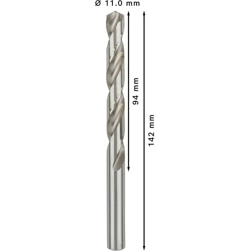Bosch Accessories 2608595079 HSS Metall-Spiralbohrer 11mm Gesamtlänge 142mm geschliffen DIN 338 Zylinderschaft 5St. Bosch Accessories 2608595079 HSS Metall-Spiralbohrer 11mm Gesamtlänge 142mm geschliffen DIN 338 Zylinderschaft 5St.