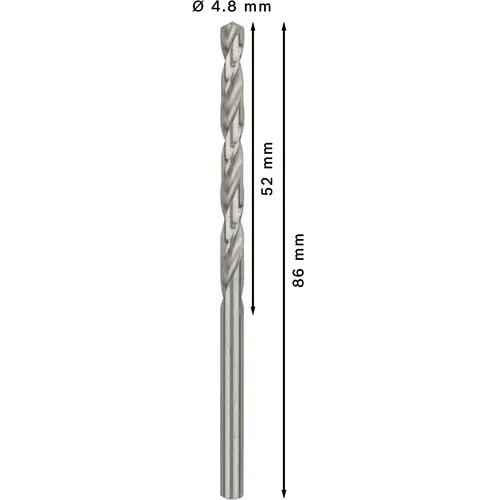 Bosch Accessories 2608595334 HSS Metall-Spiralbohrer 4.8mm Gesamtlänge 83mm geschliffen DIN 338 Zylinderschaft 10St. Bosch Accessories 2608595334 HSS Metall-Spiralbohrer 4.8mm Gesamtlänge 83mm geschliffen DIN 338 Zylinderschaft 10St.