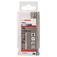 Bosch Accessories 2608595334 HSS Metall-Spiralbohrer 4.8mm Gesamtlänge 83mm geschliffen DIN 338 Zylinderschaft 10St. Bosch Accessories 2608595334 HSS Metall-Spiralbohrer 4.8mm Gesamtlänge 83mm geschliffen DIN 338 Zylinderschaft 10St.