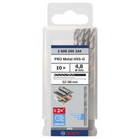 Bosch Accessories 2608595334 HSS Metall-Spiralbohrer 4.8mm Gesamtlänge 83mm geschliffen DIN 338 Zylinderschaft 10St. Bosch Accessories 2608595334 HSS Metall-Spiralbohrer 4.8mm Gesamtlänge 83mm geschliffen DIN 338 Zylinderschaft 10St.