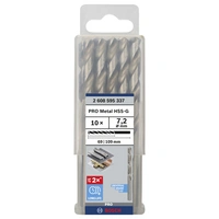 Bosch Accessories 2608595337 HSS Metall-Spiralbohrer 7.2mm Gesamtlänge 109mm geschliffen DIN 338 Zylinderschaft 10St. Bosch Accessories 2608595337 HSS Metall-Spiralbohrer 7.2mm Gesamtlänge 109mm geschliffen DIN 338 Zylinderschaft 10St.