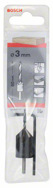 Bosch Accessories 2608595345 Holz-Spiralbohrer 3mm Zylinderschaft 1St.