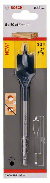 Bosch Accessories 2608595492 Holz-Fräsbohrer 22 mm Gesamtlänge 152 mm 1/4" (6.3 mm) 1 St.