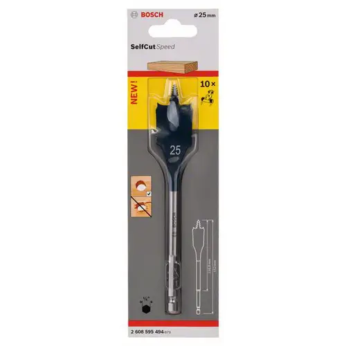 Bosch Accessories 2608595494 Holz-Fräsbohrer 25mm Gesamtlänge 152mm 1/4" (6.3 mm) 1St. Bosch Accessories 2608595494 Holz-Fräsbohrer 25mm Gesamtlänge 152mm 1/4" (6.3 mm) 1St.