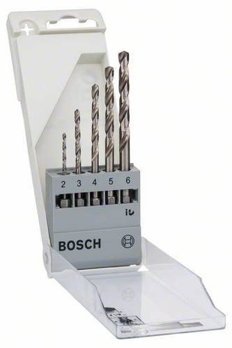 Bosch Accessories 2608595517 HSS Metall-Spiralbohrer-Set 5teilig geschliffen DIN 338 1/4  (6.3 mm) 1