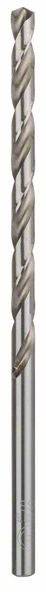 Ein silberfarbener Spiralbohrer mit Metallspitze, geeignet für Bohrarbeiten in festen Materialien wie Metall oder Holz.