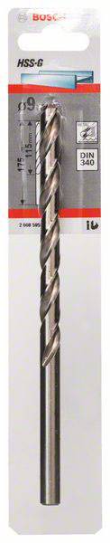 Bosch Accessories 2608595689 HSS Metall-Spiralbohrer 9mm Gesamtlänge 175mm geschliffen DIN 340 Zylinderschaft 1St.