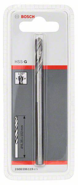 'Bosch HSS-G' Metallbohrer in Verpackung, Durchmesser 4,0 mm, Länge 102 mm, geeignet für präzises Bohren in Metall, 135° Spitze.