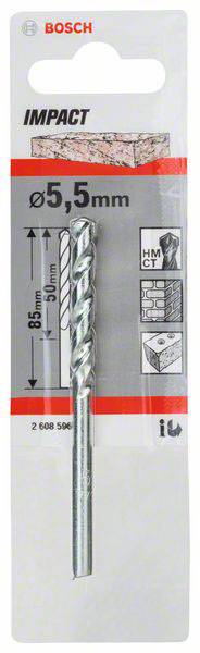 Bosch Accessories CYL-1 2608596129 Hartmetall Stein-Spiralbohrer 5.5mm Gesamtlänge 85mm Zylinderschaft