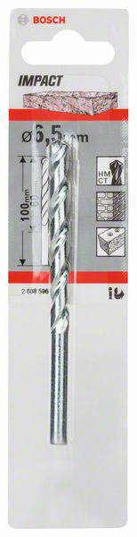 Bosch Accessories CYL-1 2608596131 Hartmetall Stein-Spiralbohrer 6.5mm Gesamtlänge 100mm Zylinderschaft