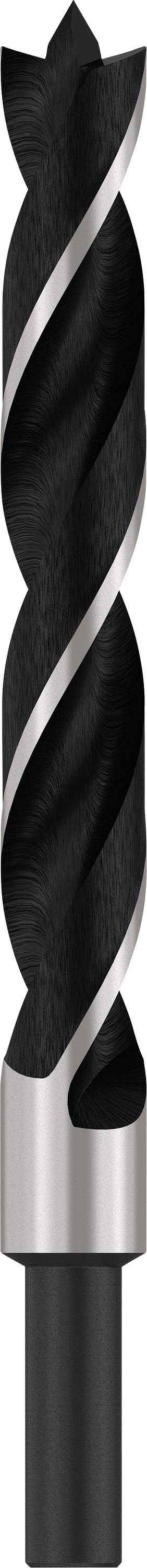 Abbildung eines Bohrers mit spiralförmiger Nut. Hauptsächlich in Metall- oder Holzbearbeitung verwendet.