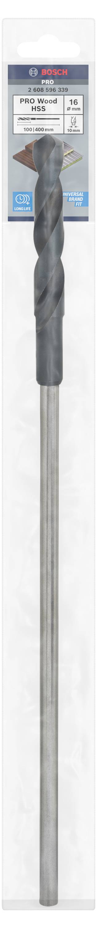 Bohrmeißel mit einer Länge von 12 Zoll und einem Durchmesser von 2 Zoll in einer transparenten Verpackung.