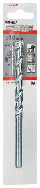 Bosch Accessories CYL-1 2608596368 Hartmetall Stein-Spiralbohrer 10mm Gesamtlänge 150mm Zylinderschaft